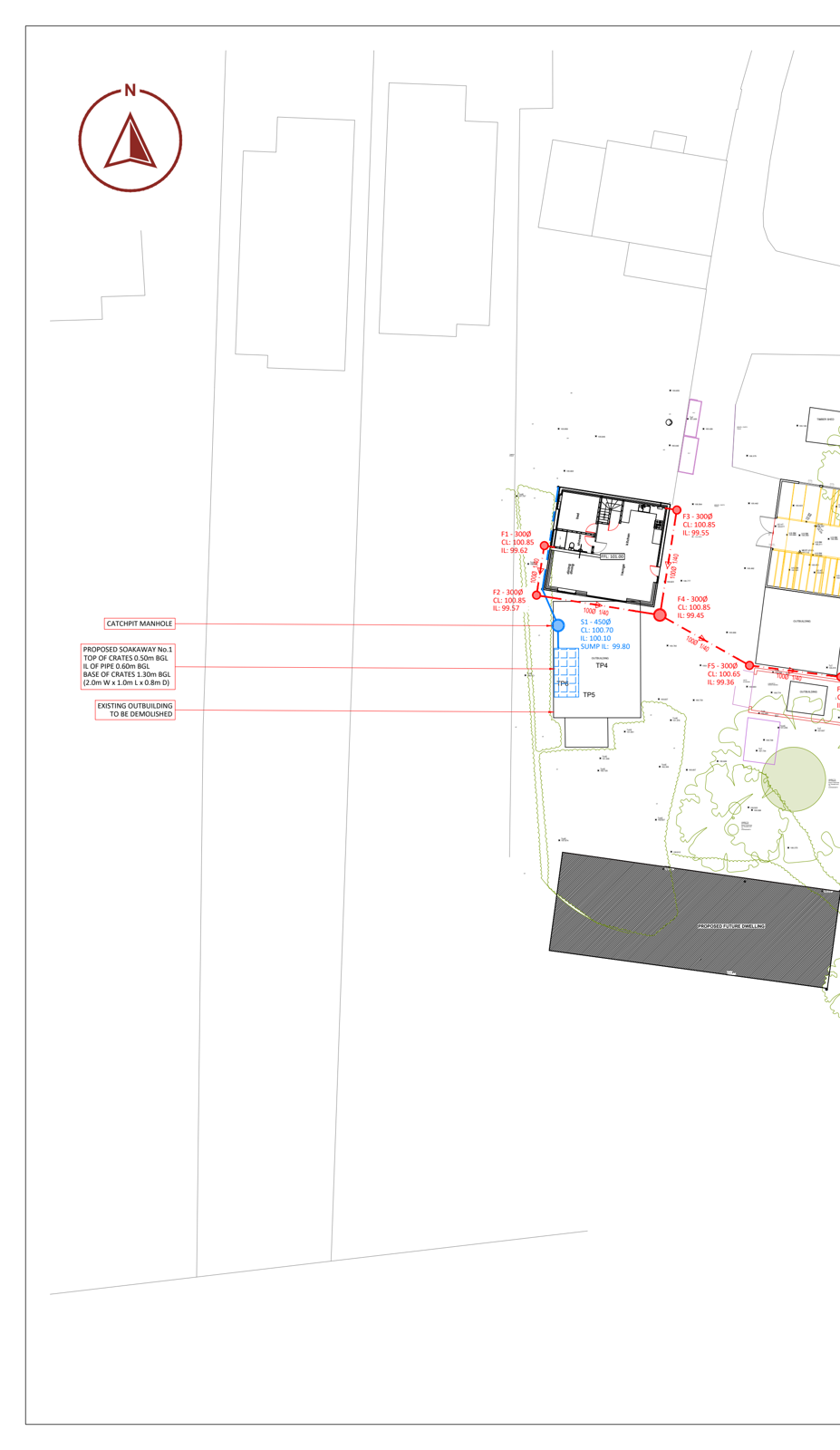 Onn Point proposed drainage strategy for a single dwelling in Gallowstree Common