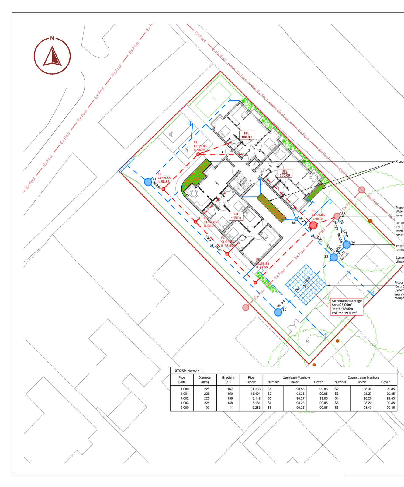 Onn Point proposed drainage strategy for 3 dwellings in Totton