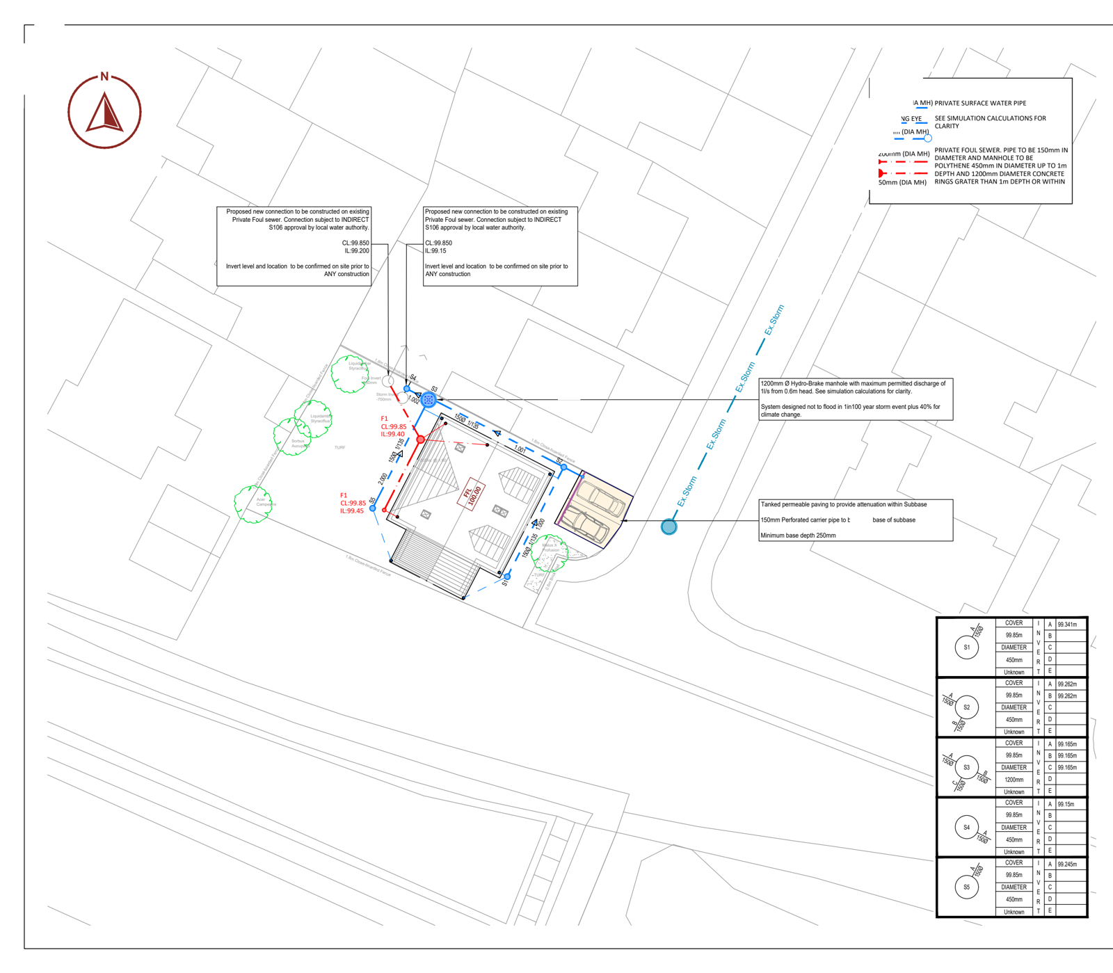 Onn Point proposed drainage strategy for 2 dwellings in Bridgnorth