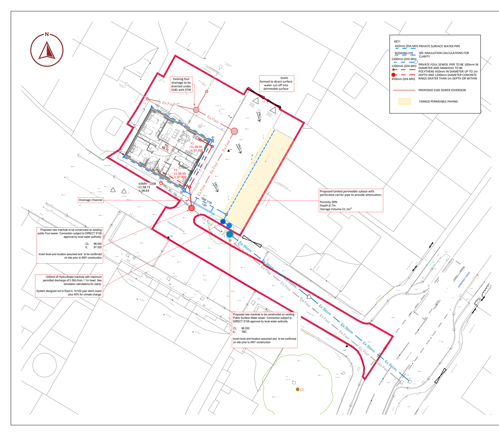 Onn Point proposed drainage strategy for a single dwelling in Stafford