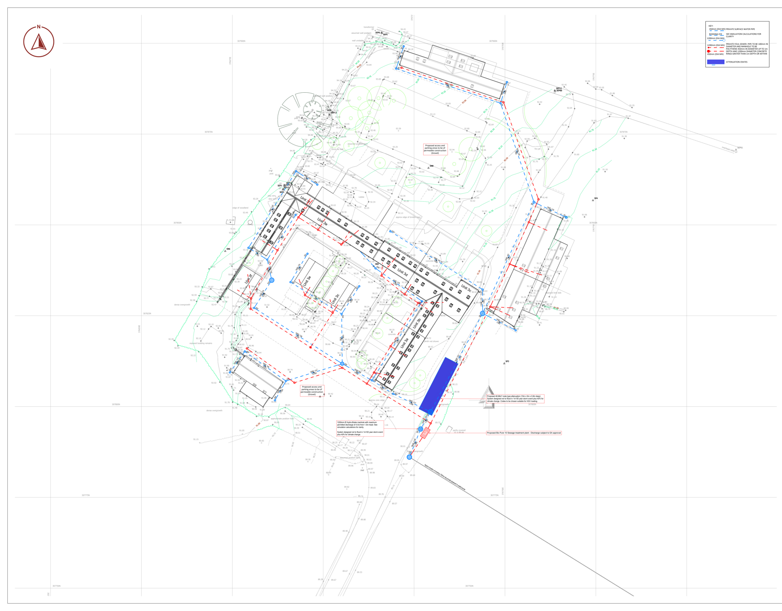 Onn Point proposed drainage strategy for a development in Telford