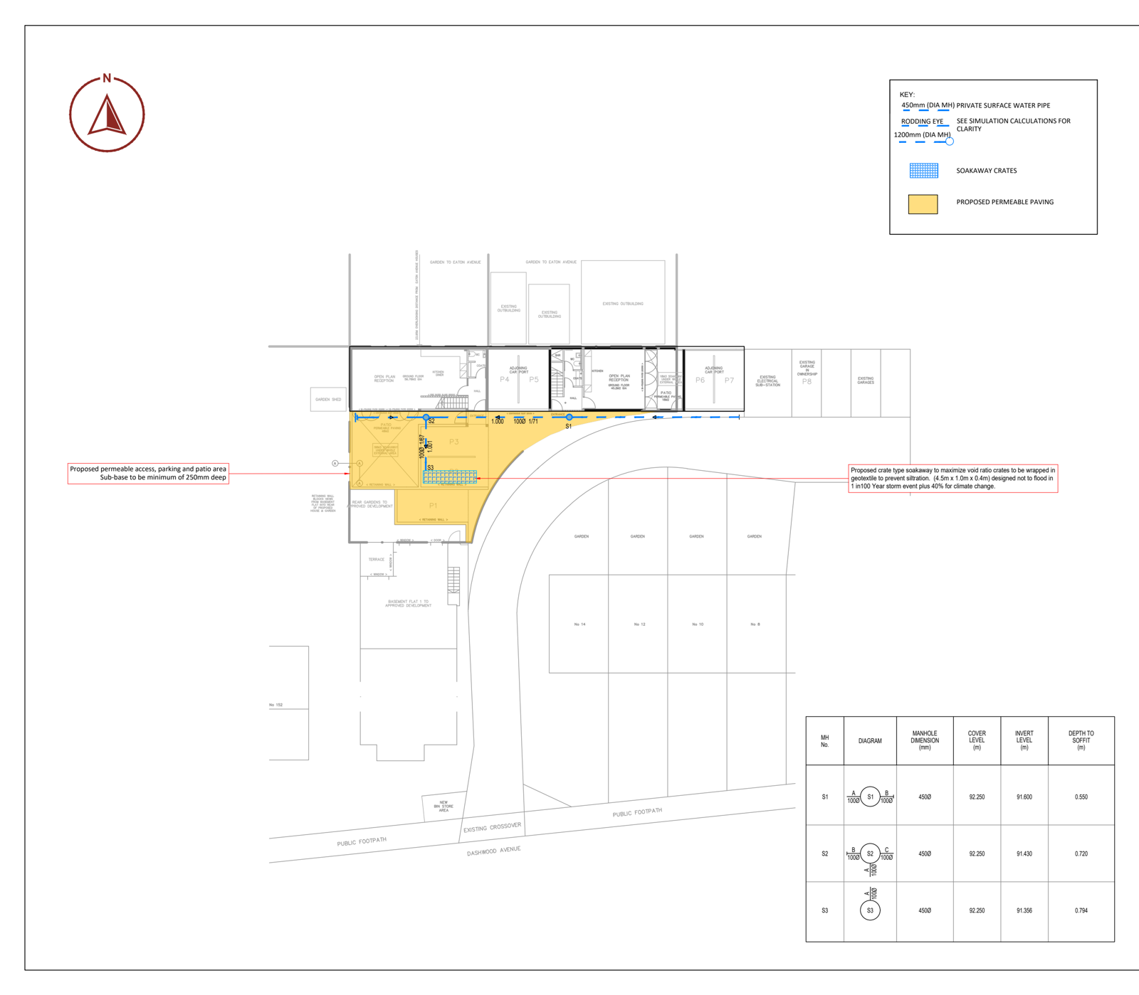 Onn Point proposed drainage strategy for a development in Bucks
