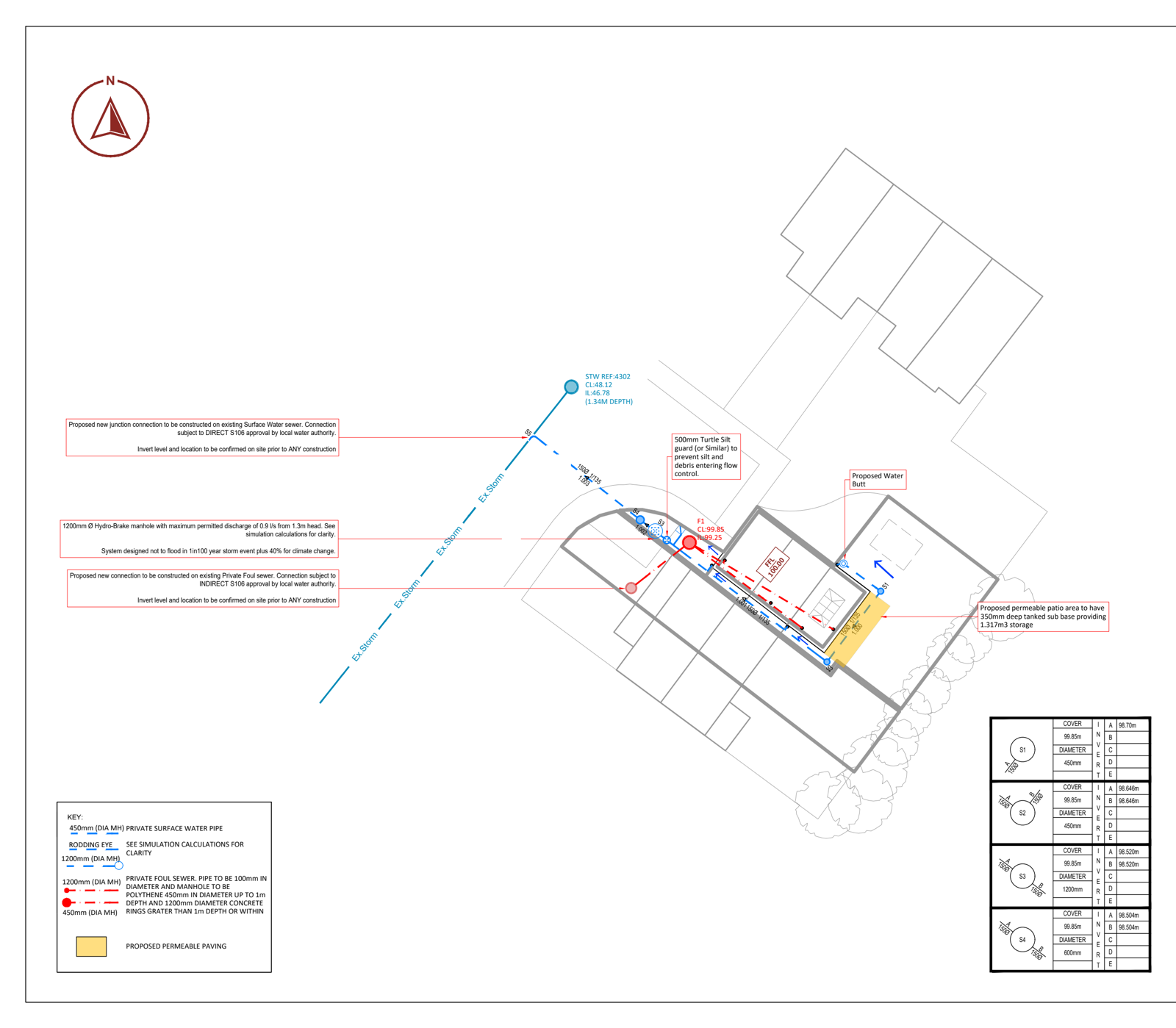 Onn Point proposed drainage strategy for a single dwelling in Cheltenham